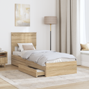 vidaXL Tárolós Ágy fejtámlával Sonoma tölgy 75 x 190 cm Faanyag