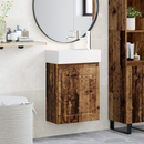 vidaXL Fürdőszoba kádasztal csapteleppel Antik Fa 45,5 x 22,5 x 84 cm