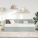 vidaXL Sarokágy keret Világosszürke 80 x 200 cm Bársony