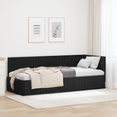 vidaXL Sarokágy keret fejtámlával Fekete 80 cm x 200 cm Bársony
