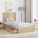 vidaXL Tárolós Ágy fejtámlával Sonoma tölgy 70 x 190 cm Faanyag
