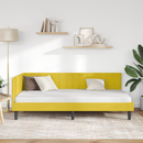vidaXL Sarokágy keret fejtámlával Sárga 90 cm x 190 cm Bársony