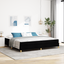 vidaXL Boxrugós ágy matracmal Fekete 200 x 200 cm szövet