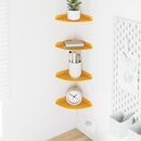 vidaXL Lebegő polc polcokkal 4 pcs Mustár sárga 15 x 15 x 2 cm