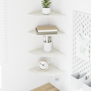vidaXL Lebegő polc polcokkal tárolóval 4 pcs Fehér 24 x 24 x 2 cm