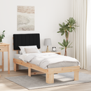 vidaXL Ágykeret Kárpitozott Fejtámlával fejtámlával Fekete 80 x 200 cm