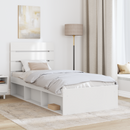 vidaXL Ágykeret fejtámlával Fehér 75 x 190 cm Tömör fenyőfa