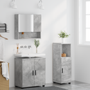 vidaXL Fürdőszoba bútor szett tárolóval 3 pcs Beton szürke Faanyag