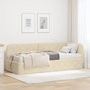 vidaXL Sarokágy keret Krém 80 x 200 cm szövet