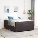 vidaXL Ágykeret matracmal Sötét Barna 140 x 200 cm szövet