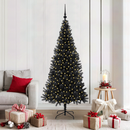 vidaXL Karácsonyfa 300 LED-del állvánnyal Fekete 180 cm PVC