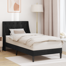 vidaXL Ágykeret fejtámlával Fekete 90 x 200 cm Bársony