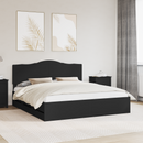 vidaXL Ágykeret fiókkal fejtámlával Fekete 180 x 200 cm Mérnöki Fa