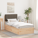 vidaXL Ágykeret Kárpitozott Fejtámlával Tópszínű 90 x 200 cm
