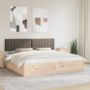 vidaXL Ágykeret Kárpitozott Fejtámlával Tópszínű 200 x 200 cm