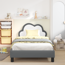 vidaXL Gyerekágy kerettel Világosszürke 90 x 190 cm PU