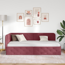 vidaXL Sarokágy keret Bordó 100 x 200 cm szövet