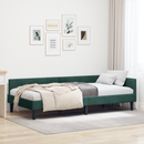vidaXL Sarokágy keret fejtámlával Sötétzöld 100 cm x 200 cm Bársony