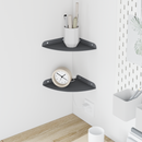 vidaXL Lebegő polc polcokkal tárolóval 2 pcs Antracit 18 x 18 x 2 cm