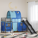 vidaXL Gyerekek Loft Ágykerete Fekete és Kék 75 x 190 cm Fém