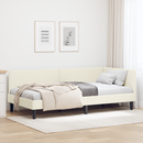 vidaXL Sarokágy keret fejtámlával Krém 80 cm x 200 cm Bársony