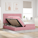 vidaXL Tárolós Ágy matracmal tárolóval Rózsaszín 180 x 200 cm Bársony