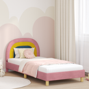 vidaXL Gyerekágy kerettel fejtámlával Rózsaszín 90 x 200 cm Bársony