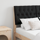 vidaXL Kárpitozott fejtámla Fekete 120 cm Tömör fenyőfa