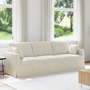 vidaXL Kanapé Krém 228 x 78 x 80 cm Bársony