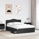 vidaXL Ágykeret fiókkal fejtámlával Fekete 140 x 190 cm Mérnöki Fa