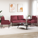 vidaXL Ülőgarnitúrák párnával 3 pcs Bordó 115 x 56 x 80 cm Furnér