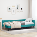 vidaXL Sarokágy keret fejtámlával Türkiz 100 cm x 200 cm Bársony