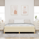vidaXL Boxrugós ágy matracmal Krém 180 x 200 cm szövet