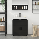 vidaXL Fürdőszobai Szekrény Szett TULUM Fekete 60 x 34 x 63 cm Faanyag
