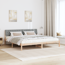 vidaXL Ágykeret Barna és világosszürke 200 x 200 cm Tömör fenyőfa