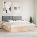 vidaXL Ágykeret Kárpitozott Fejtámlával Világosszürke 180 x 200 cm