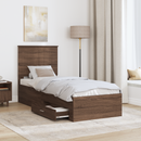 vidaXL Ágykeret fejtámlával Barna tölgy és ezüst 70 x 190 cm Faanyag