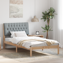 vidaXL Ágykeret Kárpitozott Fejtámlával fejtámlával Barna 100 x 200 cm