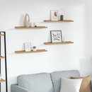 vidaXL Falpolc polcokkal tárolóval 4 pcs Bézs 60 x 9 x 3 cm Faanyag