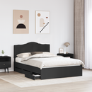 vidaXL Ágykeret fiókkal fejtámlával Fekete 150 x 200 cm Mérnöki Fa