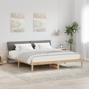 vidaXL Ágykeret fejtámlával Barna és taupe 200 x 200 cm Tömör fenyőfa