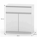 2 ajtós komód egy fiókkal, fehér, HANY NEW 007