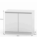 2 ajtós komód, fehér, HANY NEW 008