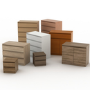 2 fiókos éjjeliszekrény, fehér, HANY NEW 002