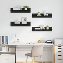 vidaXL Falpolcok 4 pcs Fekete tölgy 80 x 11,5 x 18 cm Faanyag
