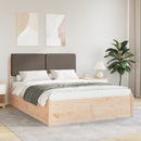 vidaXL Ágykeret Kárpitozott Fejtámlával Tópszínű 160 x 200 cm
