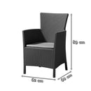 Futurowa 4+1 kerti bútor garnitúra szett grafit