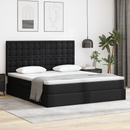vidaXL Tárolós Ágy matracmal fejtámlával Fekete 160 x 200 cm Műbőr