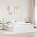 vidaXL Ágykeret fejtámlával Fehér 200 x 200 cm Tömör fenyőfa