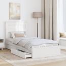 vidaXL Tárolós Ágy fejtámlával fiókkal Fehér 75 x 190 cm Faanyag